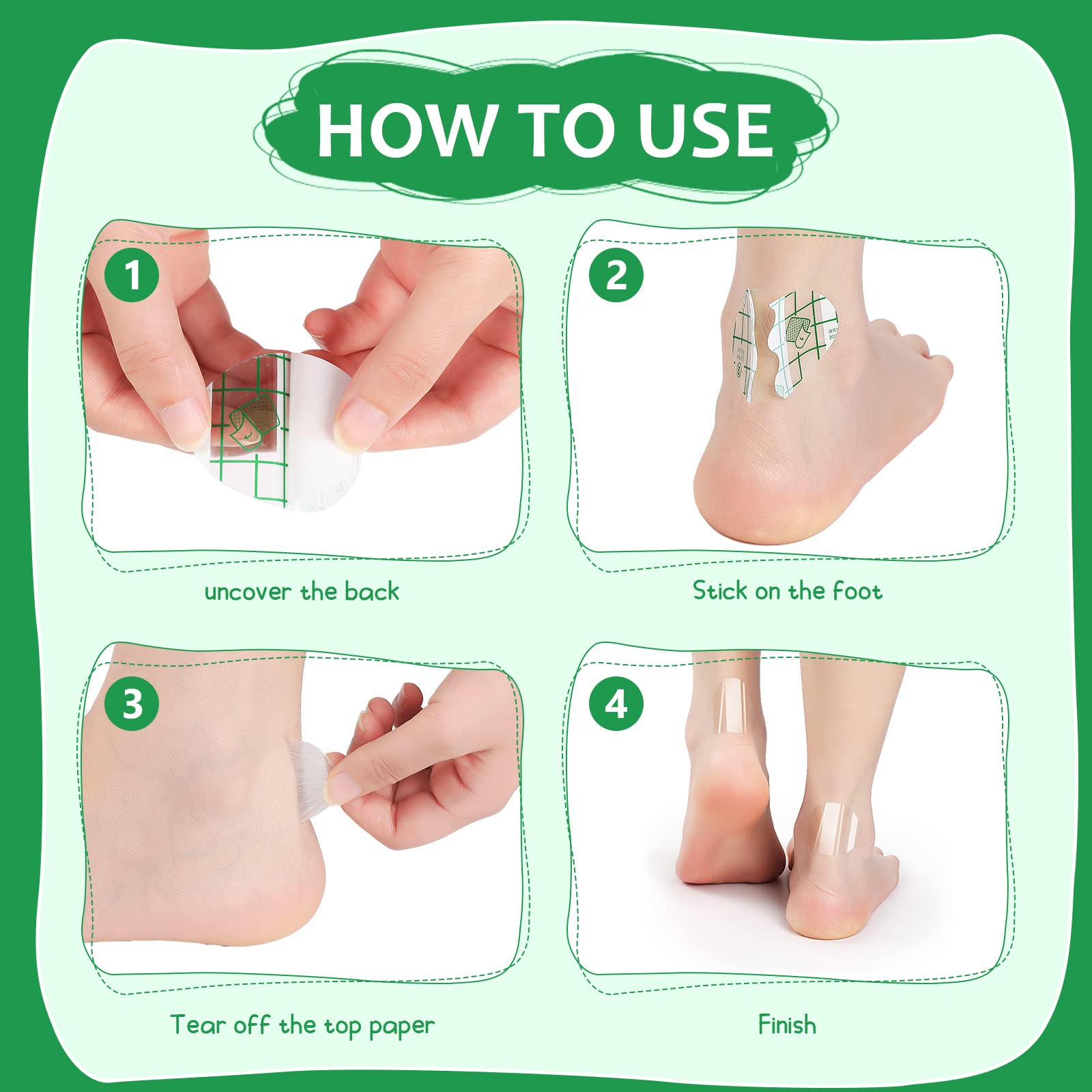 HANNEA 60Pcs Heel Protectors Invisible Waterproof Blister Tape Self-Adhesive Foot Care Sticker Wear-Resistant Pain Relief Tape Shoes Heel Stickers Wrap to Prevent Blister Friction(4.9 x 6.9cm) HANNEA 60Pcs Heel Protectors Invisible Waterproof Blister Tape Self-Adhesive Foot Care Sticker Wear-Resistant Pain Relief Tape Shoes Heel Stickers Wrap to Prevent Blister Friction(4.9 x 6.9cm)